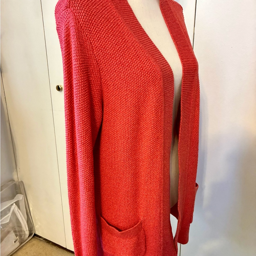 Appleseed's Vibrant Rusty Red Long Cardigan Sweater - Picture 8 of 8